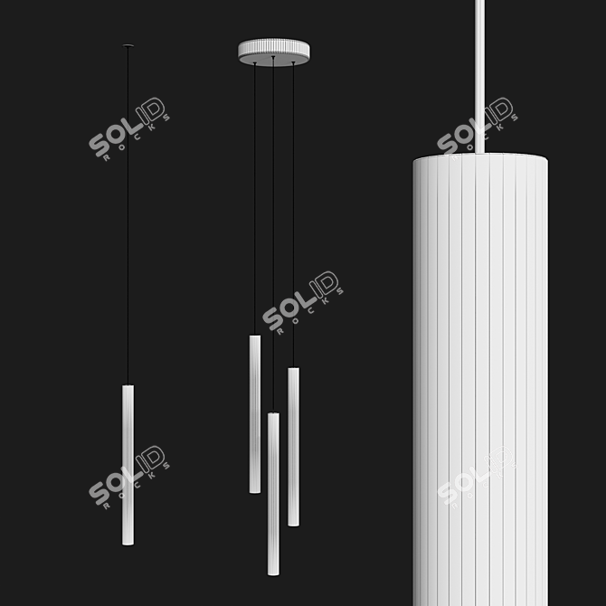 Integrator Premium Brass Pendant Light 3D model image 2