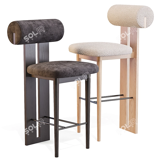 Hippo Bar Stool: Danish Design 3D model image 3