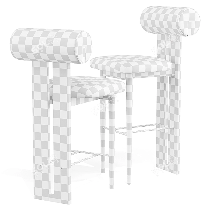 Hippo Bar Stool: Danish Design 3D model image 5