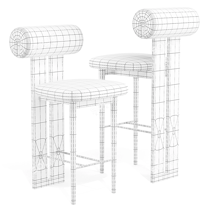 Hippo Bar Stool: Danish Design 3D model image 6