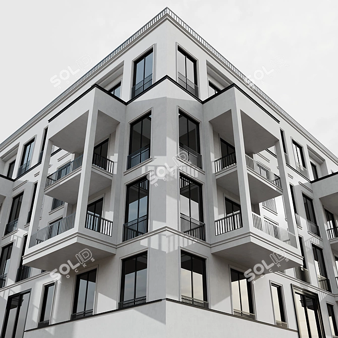 Modular Residential Building Model 3D model image 2