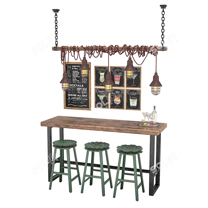 Modern Bar Furniture Set 3D model image 1