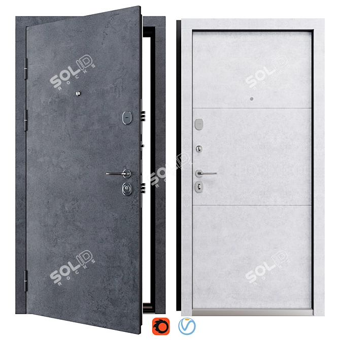 Montana Metal Entry Door (VellDoris) 3D model image 1