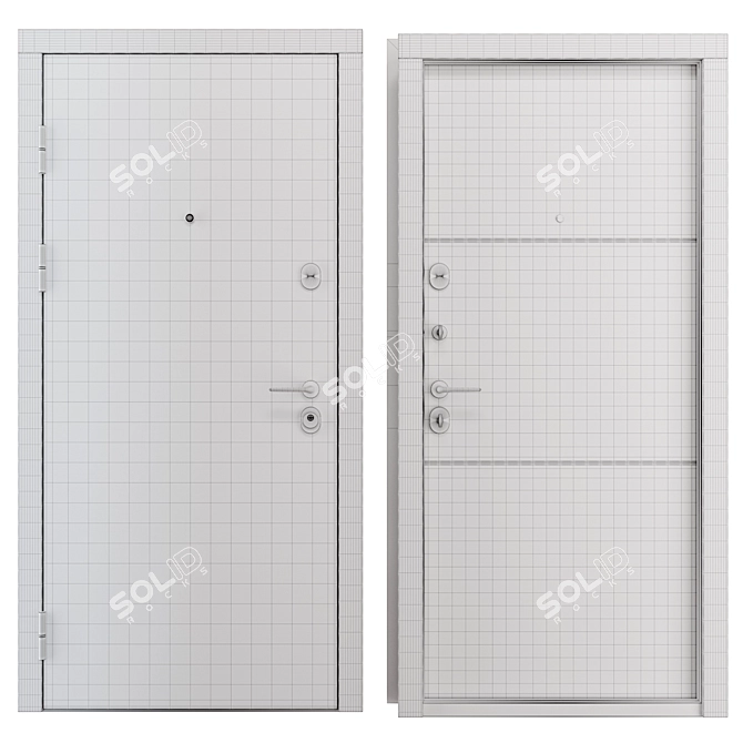 Montana Metal Entry Door (VellDoris) 3D model image 4