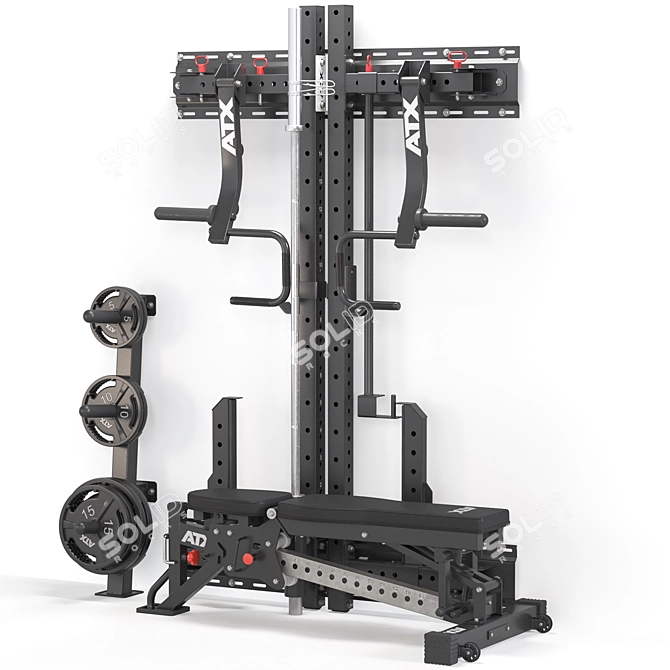 ATX Fold Back Half Rack 3D model image 1