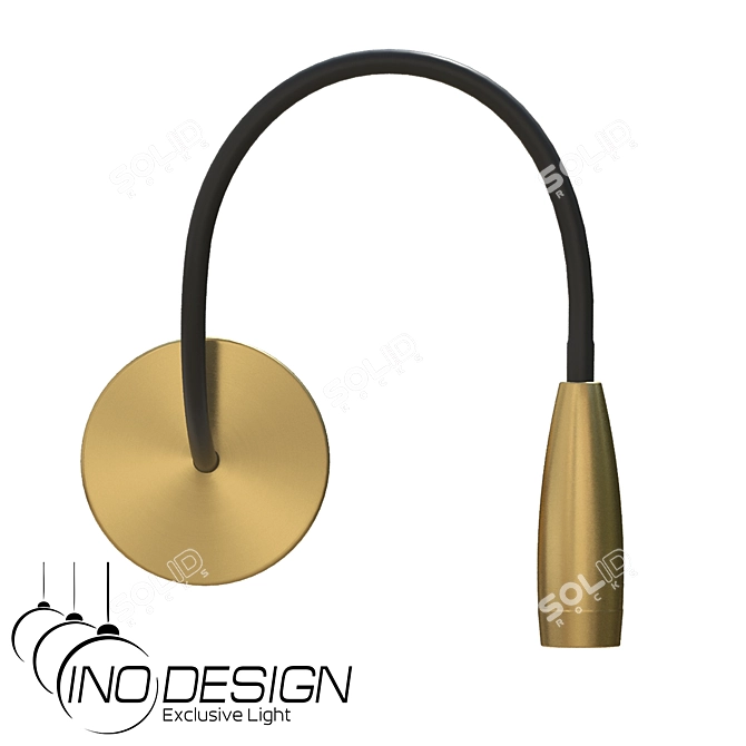 Modern Metal Black Brass Pendant 3D model image 1