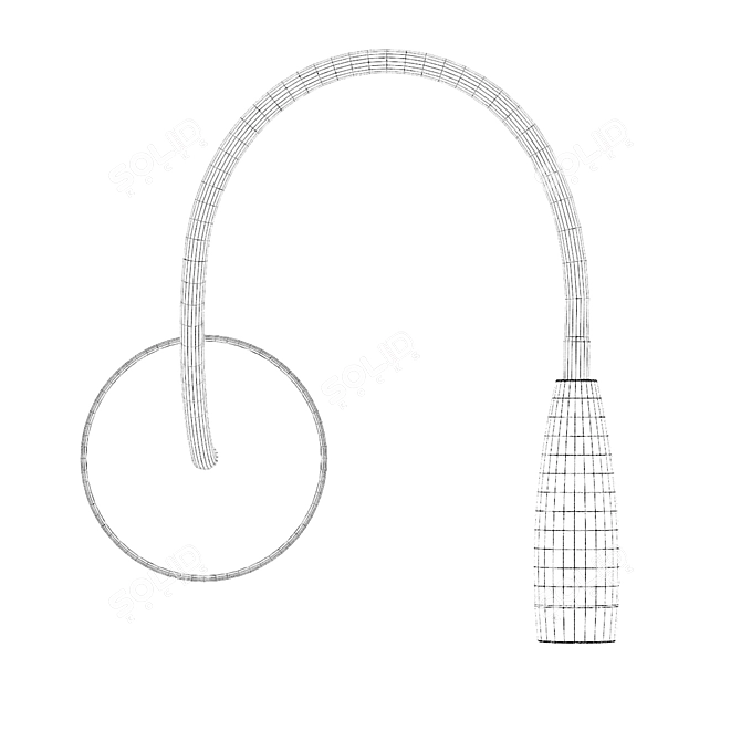 Modern Metal Black Brass Pendant 3D model image 2