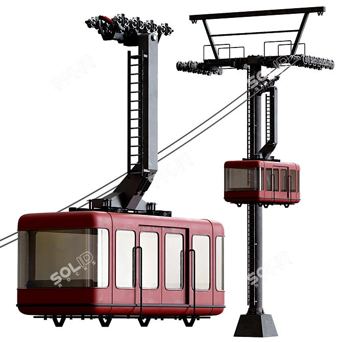 Russian Cable Car: A Scenic Ride 3D model image 1