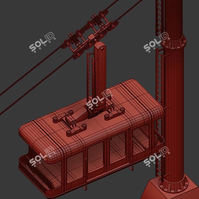 Russian Cable Car: A Scenic Ride 3D model image 4