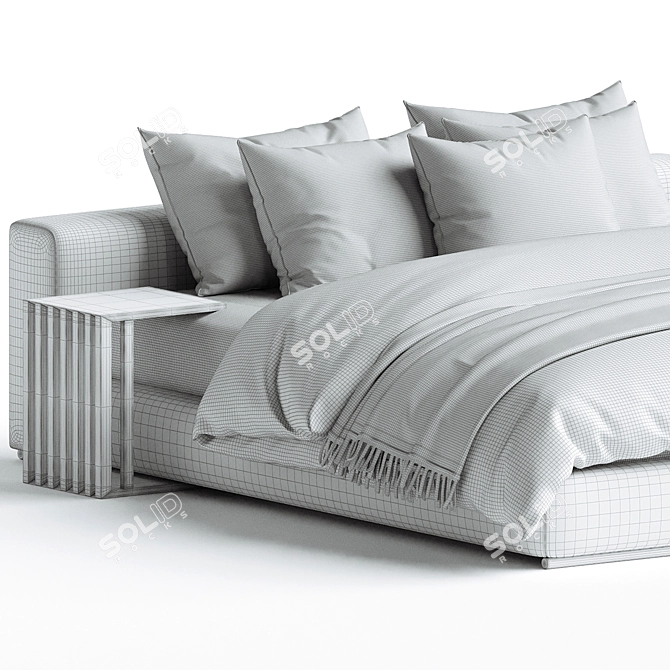 Designer Flexform GROUNDPIECE Bed By Antonio Citterio 3D model image 3