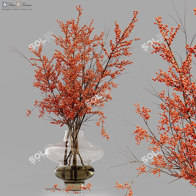 Botanical Blossom Collection: Lush Indoor Elegance 3D model image 2