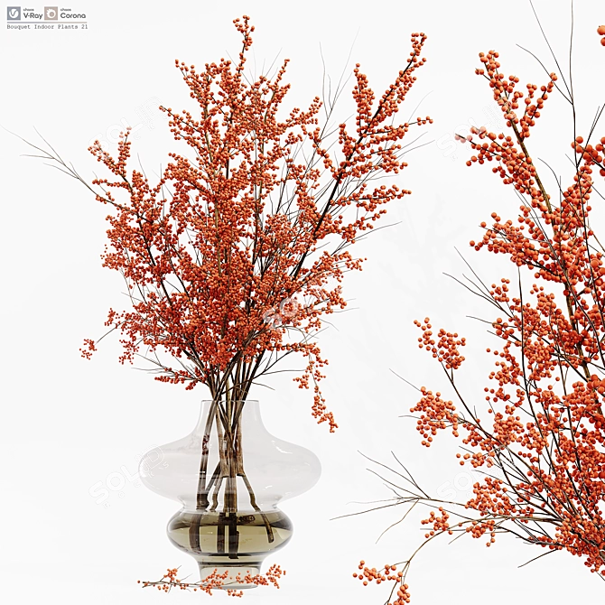 Botanical Blossom Collection: Lush Indoor Elegance 3D model image 5