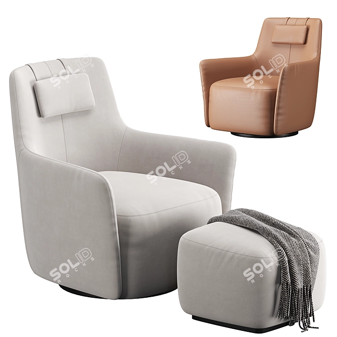 Modern Design Alexander Armchair: 3D Model 3D model image 3