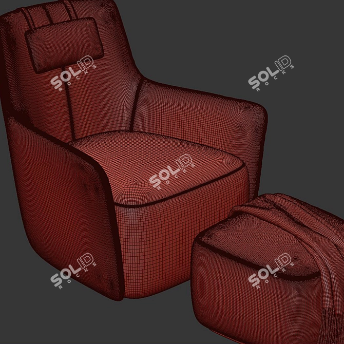 Modern Design Alexander Armchair: 3D Model 3D model image 4