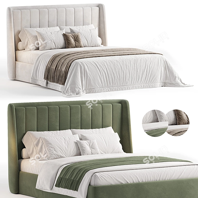 Elegant Modern Parma Bed 3D model image 1