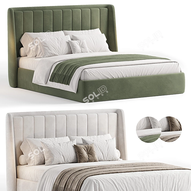 Elegant Modern Parma Bed 3D model image 2