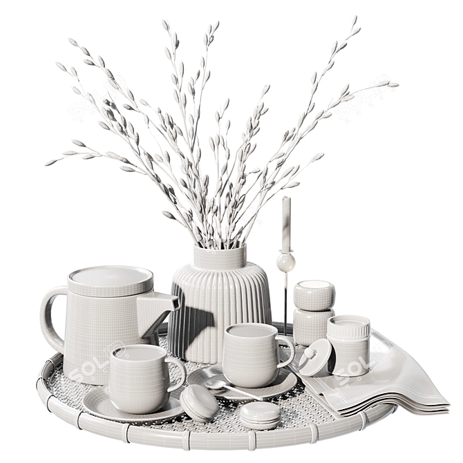  Elegant Tableware Set 2018 3D model image 4