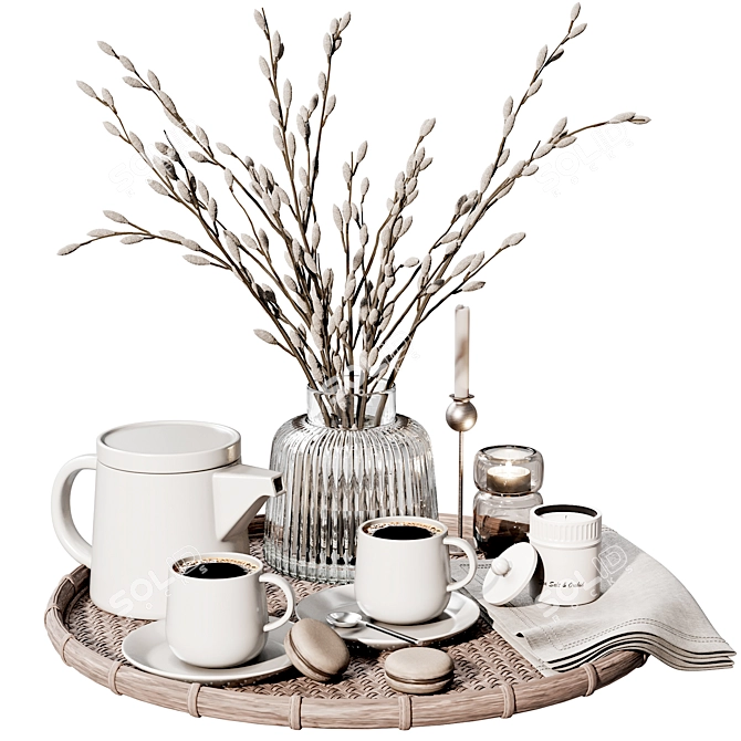  Elegant Tableware Set 2018 3D model image 5