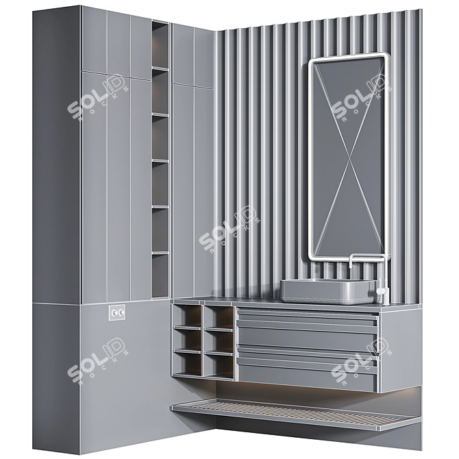 Customizable Bathroom Furniture Set 3D model image 3