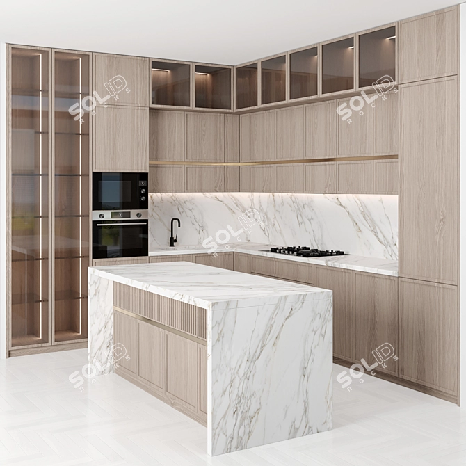  Modern Modular Kitchen Design 3D model image 6