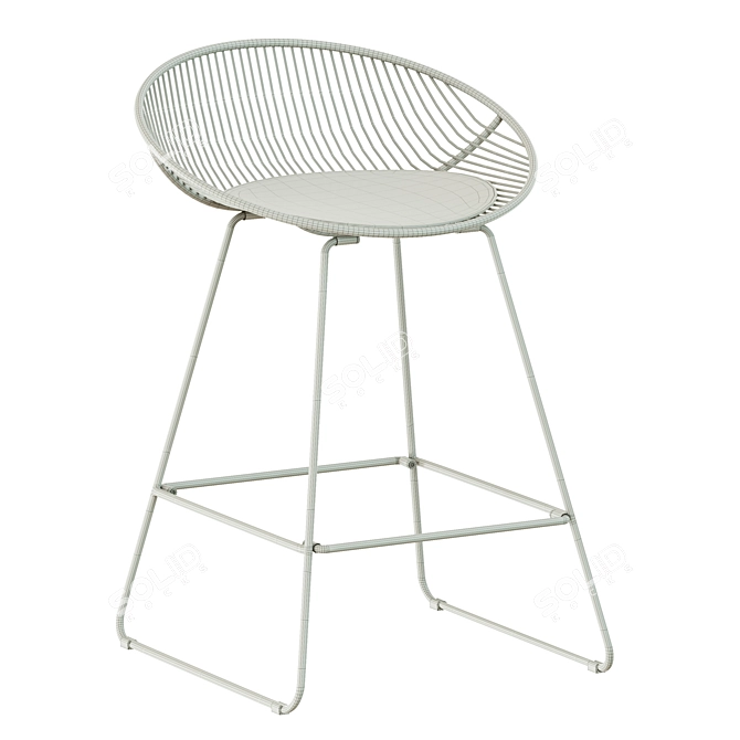 UFO Semi-Bar Chair Black 3D model image 7