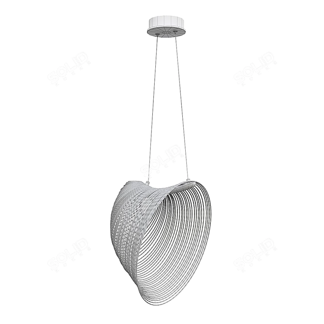 Wooden Dome LED Pendant Light 3D model image 2