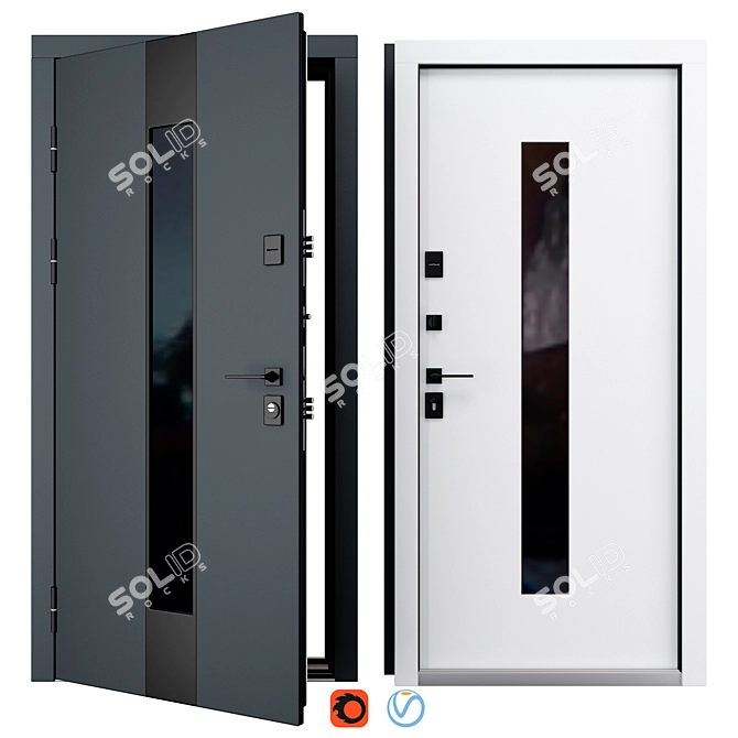 Rodan F-129 Metal Entrance Door 3D model image 1