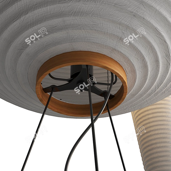 Japanese Style Rice Paper Lamp 3D model image 5