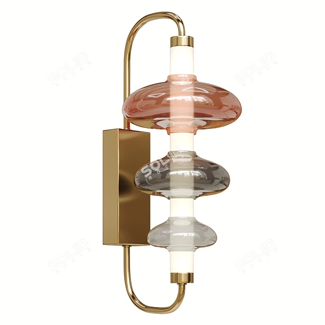 Amore Modern Glass Metal Wall Lamp 3D model image 1