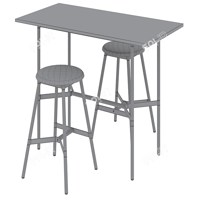 Brent Bar Set & Knobb Table 3D model image 8