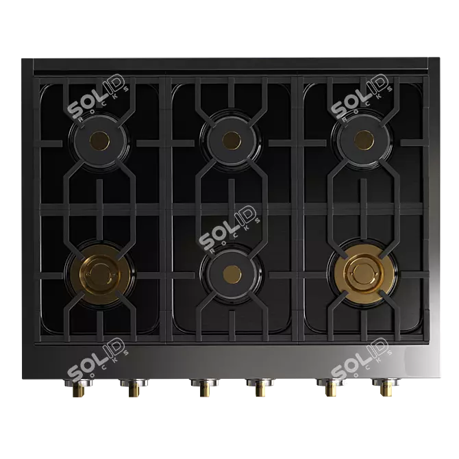 Monogram Professional Gas Rangetop - 6 Burners 3D model image 3