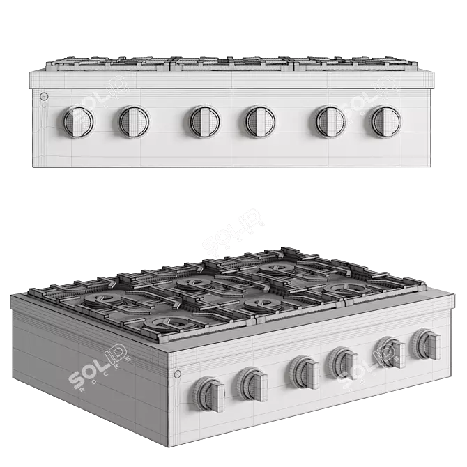 Monogram Professional Gas Rangetop - 6 Burners 3D model image 5