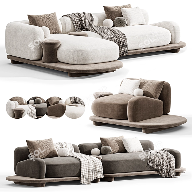 Busnelli Grumetto Sofa 02 Modern 3D model image 1