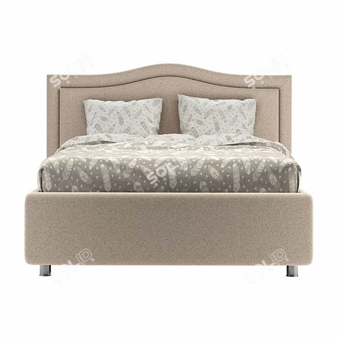 Elegant Vicensa Style Bed 3D model image 2