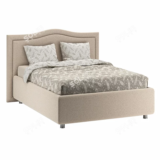 Elegant Vicensa Style Bed 3D model image 3