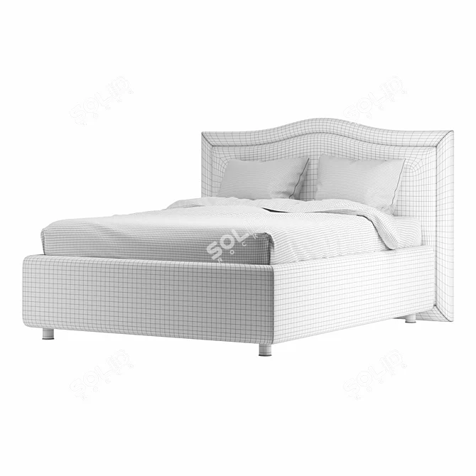 Elegant Vicensa Style Bed 3D model image 4