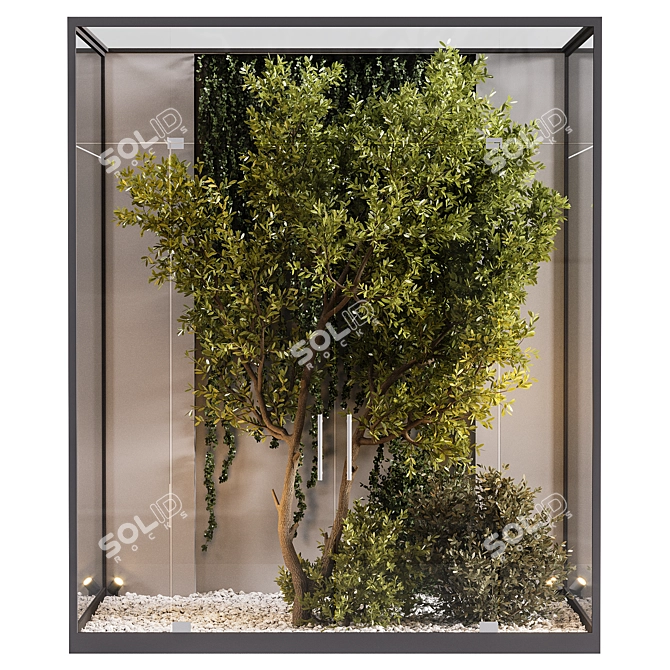Glass Box Indoor Plant Display 3D model image 1