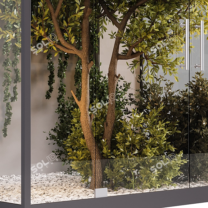 Glass Box Indoor Plant Display 3D model image 2