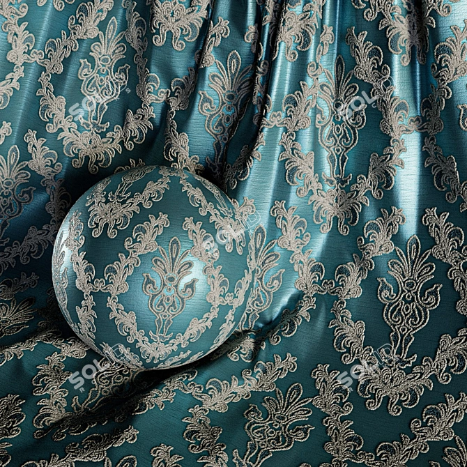 Jacquard Brocade Fabric Material Set 3D model image 5