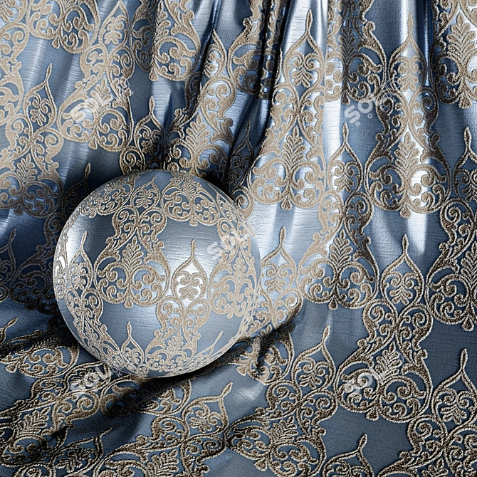  Damask Jacquard Brocade Fabric - Set of 4 Colors 3D model image 4