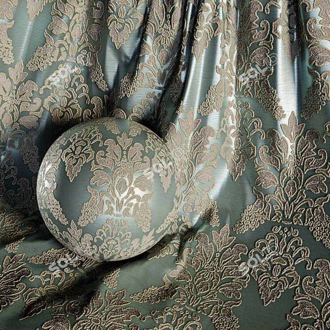  Damask Jacquard Brocade Fabric (4 Colors) Vol.10 3D model image 2