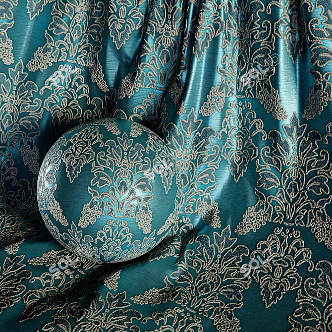  Damask Jacquard Brocade Fabric (4 Colors) Vol.10 3D model image 3