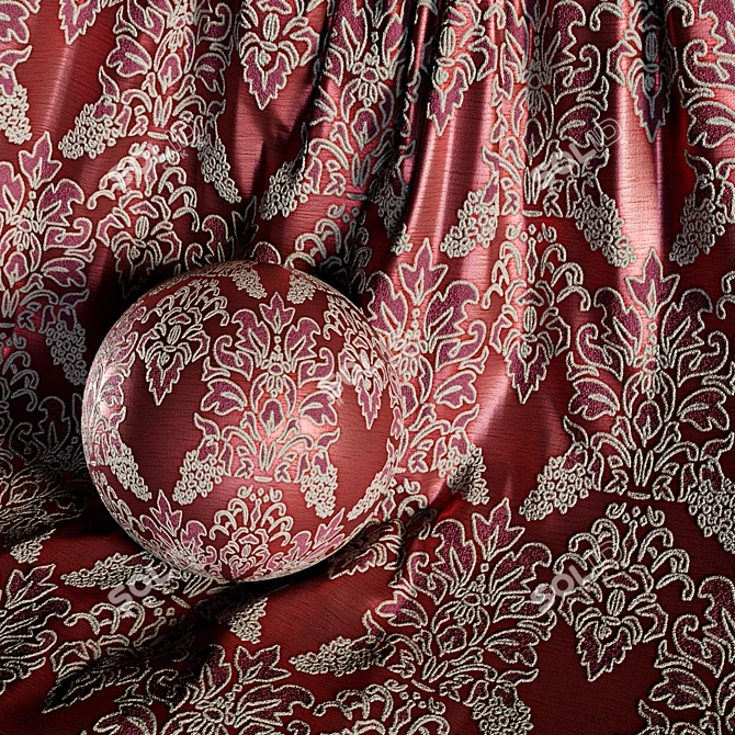  Damask Jacquard Brocade Fabric (4 Colors) Vol.10 3D model image 5