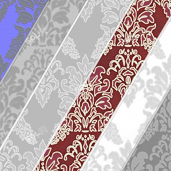  Damask Jacquard Brocade Fabric (4 Colors) Vol.10 3D model image 7