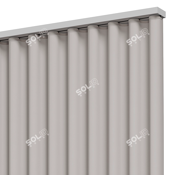 Ceiling-mounted Fabric Shower Curtain 3D model image 2