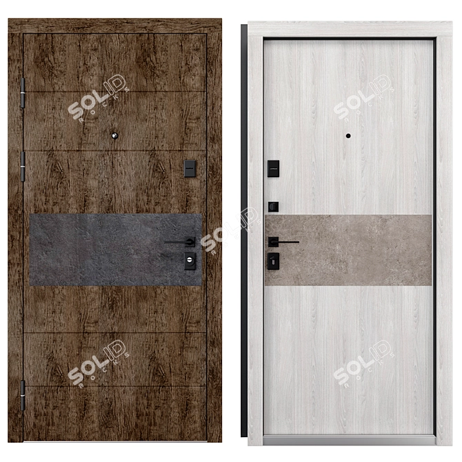 Rodos Metal Entry Door F-121 3D model image 3