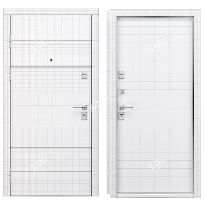 Rodos Metal Entry Door F-121 3D model image 4