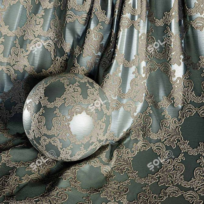 Damask Jacquard Brocade Fabric - 4 Color Sets 3D model image 1