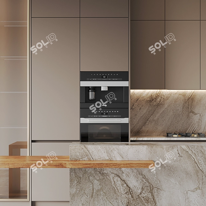 Modern Kitchen Design Set 3D model image 6