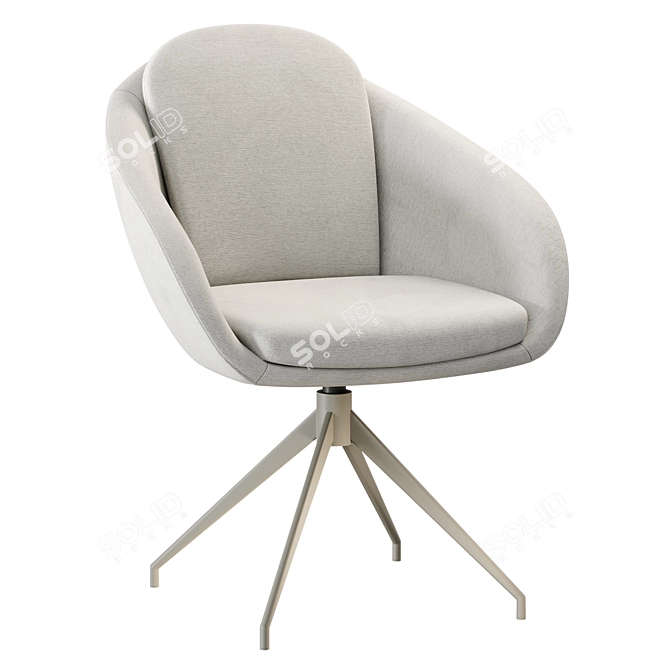 Gamble Textile Light Grey Chair 3D model image 2